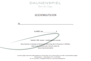 Geschenk Gutschein von Daunenspiel im Onlienshop bestellen