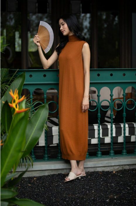 balmuir_bmuir_ebba_long_dress_ginger_2 Balmuir KLeid EBBA bei Daunenspiel im Online-Shop