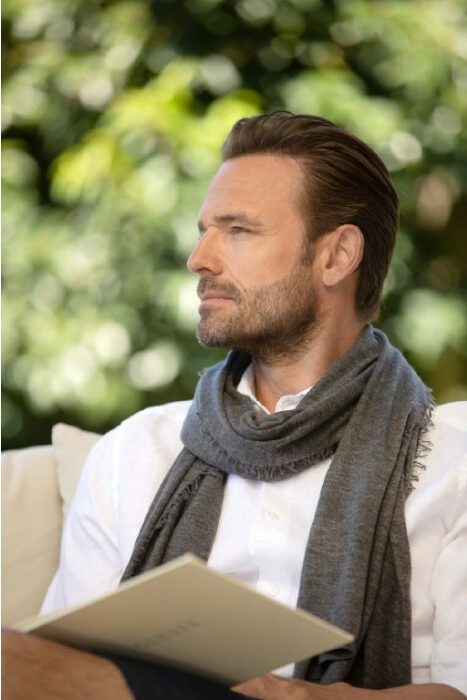 balmuir_helsinki_scarf_darkgreymelange_3 Balmuir Schal Helsiniki bei Daunenspiel im Online-Shop